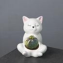 GobekUsa Cartoon Kitten Ceramic Flowerpot Succulent Cat Plant Pot Garden Decor