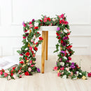GobekUsa 250cm Rose Flowers Vine Garland Autumn Cane Backdrop Decor
