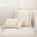 GobekUsa Boho Linen Cotton Pillow Cover with Tassels - Beige Square/Rectangular 45x45cm/30x50cm
