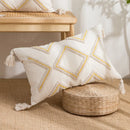 GobekUsa Geometric Tufted Cotton Canvas Embroidered Pillow Covers for Home Decor
