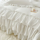 GobekUsa Lace Ruffle Princess Bedding Set with Bed Skirt & Pillowcases