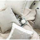 GobekUsa Cappuccino Tone Geometry Embroidery Luxury Pillowcase 45x45cm Cream Khaki Gray