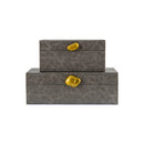 GobekUsa Golden Stone Handle Leather Jewelry Box: Elegant Desktop Storage Container for Home Decor