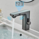 GobekUsa LCD Sensor Basin Faucet Hot Cold Water Mixer Tap Touchless Vanity Faucet