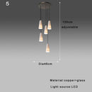 GobekUsa Elegant White Glass Cup Chandeliers for Luxe Living Room