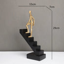 GobekUsa Golden Man Climber Staircase Abstract Sculpture Home Decor Ornaments