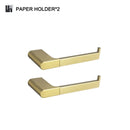 GobekUsa Gold Bathroom Accessories Set: Towel Bar Rail, Toilet Paper Holder, Towel Rack, Hook