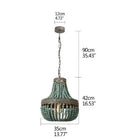 GobekUsa Blue Wood Beads Ceiling Chandelier Pendant Lamps