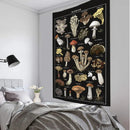 GobekUsa Black Mushroom Mystical Tapestry Wall Hanging for Boho Home Decor