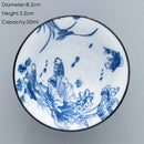 GobekUsa Blue & White Ceramic Kung Fu Tea Cup, Japanese Style Porcelain Sake Espresso Mug