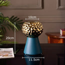 GobekUsa Gold Hammer Pattern Ceramic Vase: Creative Plant Pot for Table Decoration and Floral Arrangement