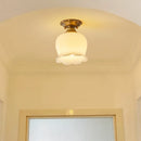 GobekUsa LED Resin Copper Ceiling Light Fixture for Aisle Porch Living Room