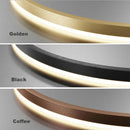 Minimalist Brushed Ring Pendant Light in Gold and Black