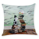GobekUsa Creative Cat Linen Pillow Case 45x45cm - Sofa Cushion Cover