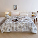GobekUsa Gradient Grey Cashmere Fleece Winter Blanket