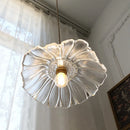 GobekUsa Clear Glass Nordic LED Pendant Light Fixture with Brass Knob Switch
