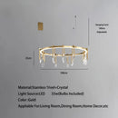 GobekUsa Bronze LED Crystal Hanging Lamp Luxury Fixture for Living Room