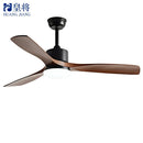 GobekUsa Black Walnut Grain Ceiling Fan with LED Light & Remote Control