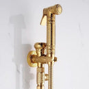 GobekUsa Gold Brass Hand Held Bidet Shattaf Shower Head Set