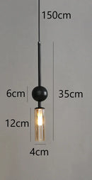 Nordic Gold and Black Glass Pendant Light