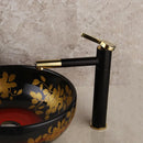 GobekUsa Gold Plated & Chrome Basin Faucet with Long Spout, Single Handle Mixer