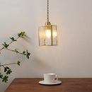 GobekUsa Glass Copper Pendant Light Modern LED Hanging Light for Home Decor