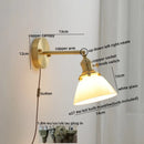 GobekUsa Ceramic LED Wall Light with Pull Chain Switch for Bedroom Bathroom Living Room