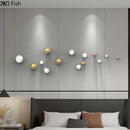 GobekUsa Gold Ball Wall Hanging Ornaments Spherical Crafts Room Decor Display Pendants
