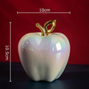 GobekUsa Golden Ceramic Apple Sculpture Desk Decoration Ornaments Crafts Room Decor