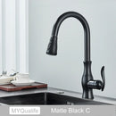GobekUsa Black Kitchen Faucet: Single Handle Hot & Cold Mixer with 360 Rotation