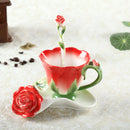 GobekUsa Enamel Rose Peony Floral Coffee Cup Wedding Birthday Gift
