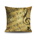 GobekUsa Letter Notes Piano Graphic Print Linen Pillowcase 45x45cm Living Room Decor
