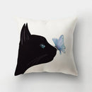 GobekUsa Deer Animal Short Plush Pillowcase with Natural Leaves and Flowers