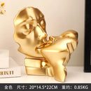 GobekUsa Abstract Gold Head Couple Sculpture, Wedding Gifts & Home Decor