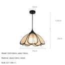 GobekUsa Creamy Abaca Fabric Led Pendant Light - Nordic French Wabi Sabi Suspend Lamp