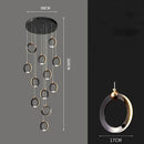 GobekUsa Crystal Chandelier Stair Pendant, Modern Living Room Lighting, Interior Home Decoration