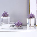 GobekUsa Agate Stone Crystal Sculpture Gold-plated Marble Ornament for Living Room Desk