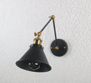 GobekUsa Black Umbrella Lampshade Adjustable Wall Lights for Cafe, Study & Living Room