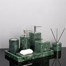 GobekUsa Green Marble Bathroom Set: Dispenser, Dish, Holder, Tissue Box & Accessories