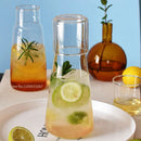 GobekUsa Clear Glass Bedside Water Carafe Set with Drinking Cup