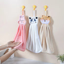 GobekUsa Cartoon Animal Hand Towel: Soft & Absorbent Coral Velvet Cloth for Home & Kitchen