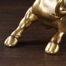 GobekUsa Gold Wall Street Bull Statue: Office Decor, Living Room Ornament, Desk Decoration