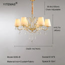 GobekUsa Gold Crystal Chandelier with Lamp Shade for Elegant Living Room, Bedroom, and Kitchen