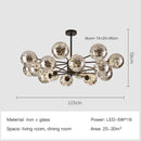 GobekUsa Gold Star Glass Ball Pendant Light: Modern Nordic LED Chandelier for Home Décor