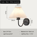 GobekUsa Cloth Lampshade LED Wall Lamp for Bedroom & Living Room Decor
