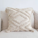 GobekUsa Boho Beige White Embroidered Pillow Cases Set