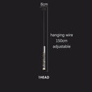 GobekUsa Crystal Chrome LED Chandelier: Luxury Duplex Stair Loft Pendant Light for Living Room