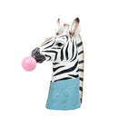 GobekUsa Animal Bust Succulent Vase Hand-Painted Resin Figure with Giraffe/Zebra/Bear/Panda Blowing Bubbles