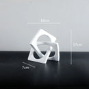 GobekUsa Geometric Cross Square Ring Sculpture White - Home Decor Ornament