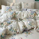 GobekUsa Korean Princess Flowers Bedding Set - Duvet Cover, Bed Skirt, Pillowcases